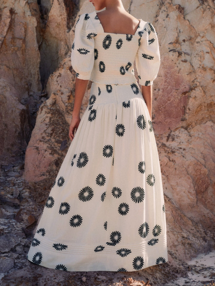 Modernes Hosenset mit Gänseblümchen-Print