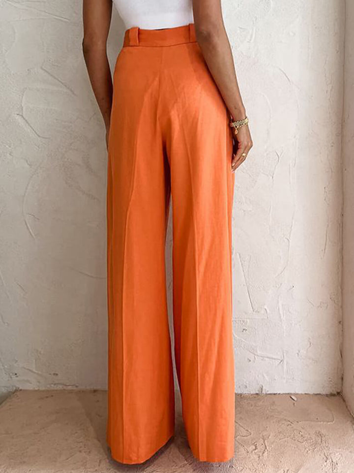 Mataas na Baywang Malapad na Pantalon na Maluwag