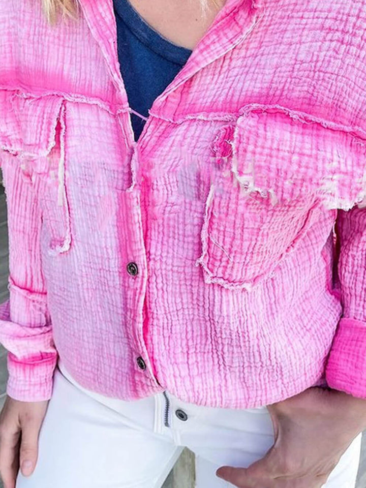 Mainit na Rosas na Corduroy Jacket