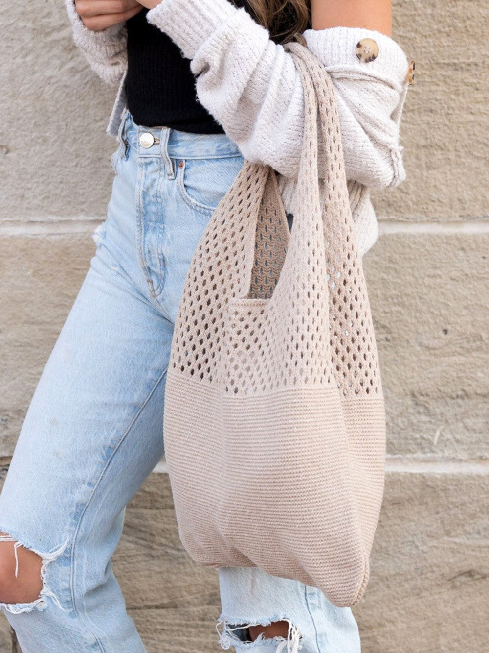 Sac Hobo en tricot doux