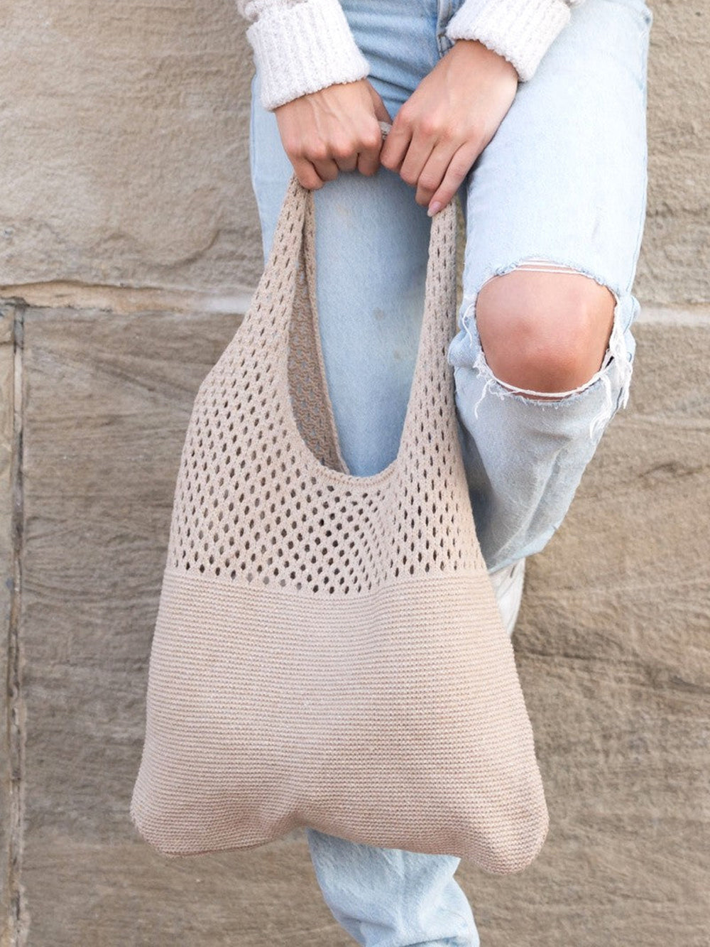 Sac Hobo en tricot doux