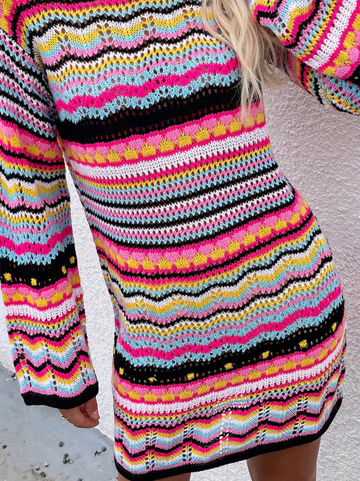 Maglione di media lunghezza pullover a righe