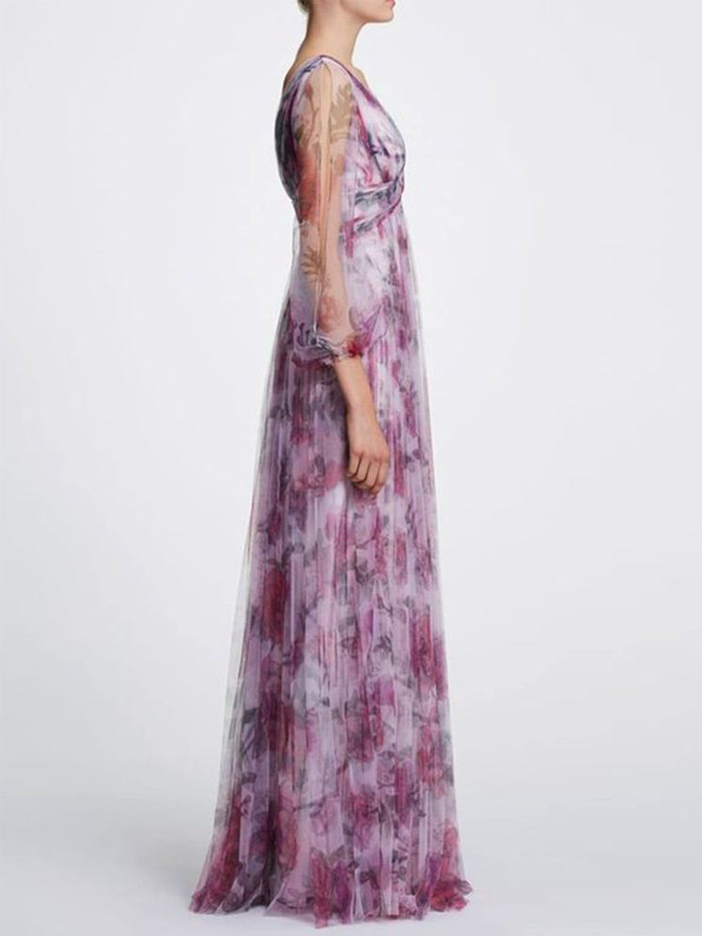 Maxi-jurk van chiffon met print