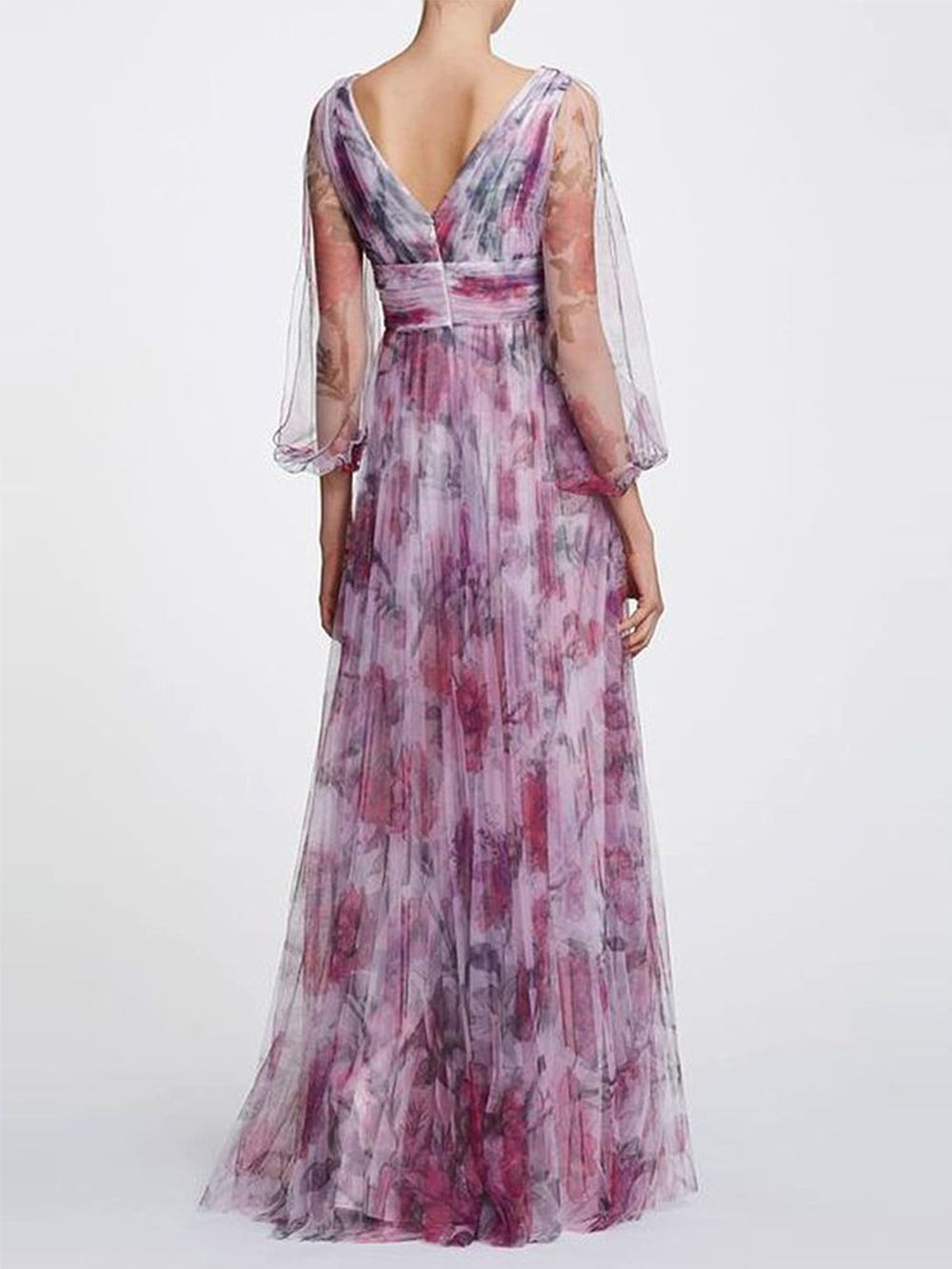 Maxi-jurk van chiffon met print