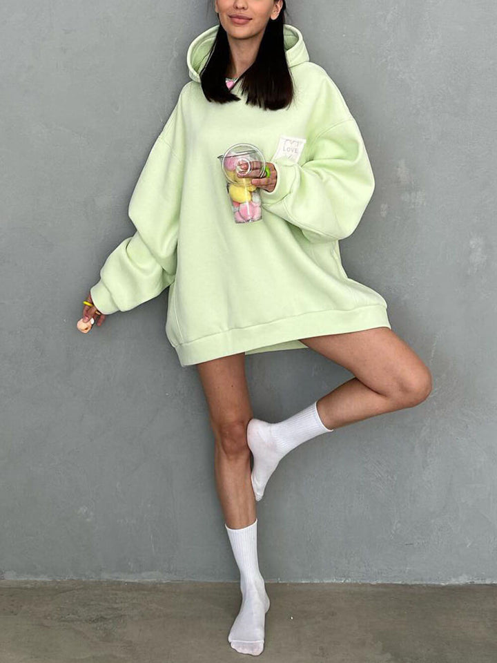 Lockeres, einfarbiges Sweatshirt