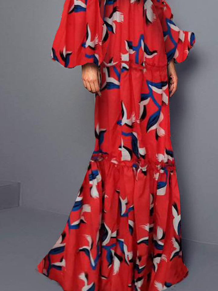Robe longue sexy à col en V et cintrée à la taille