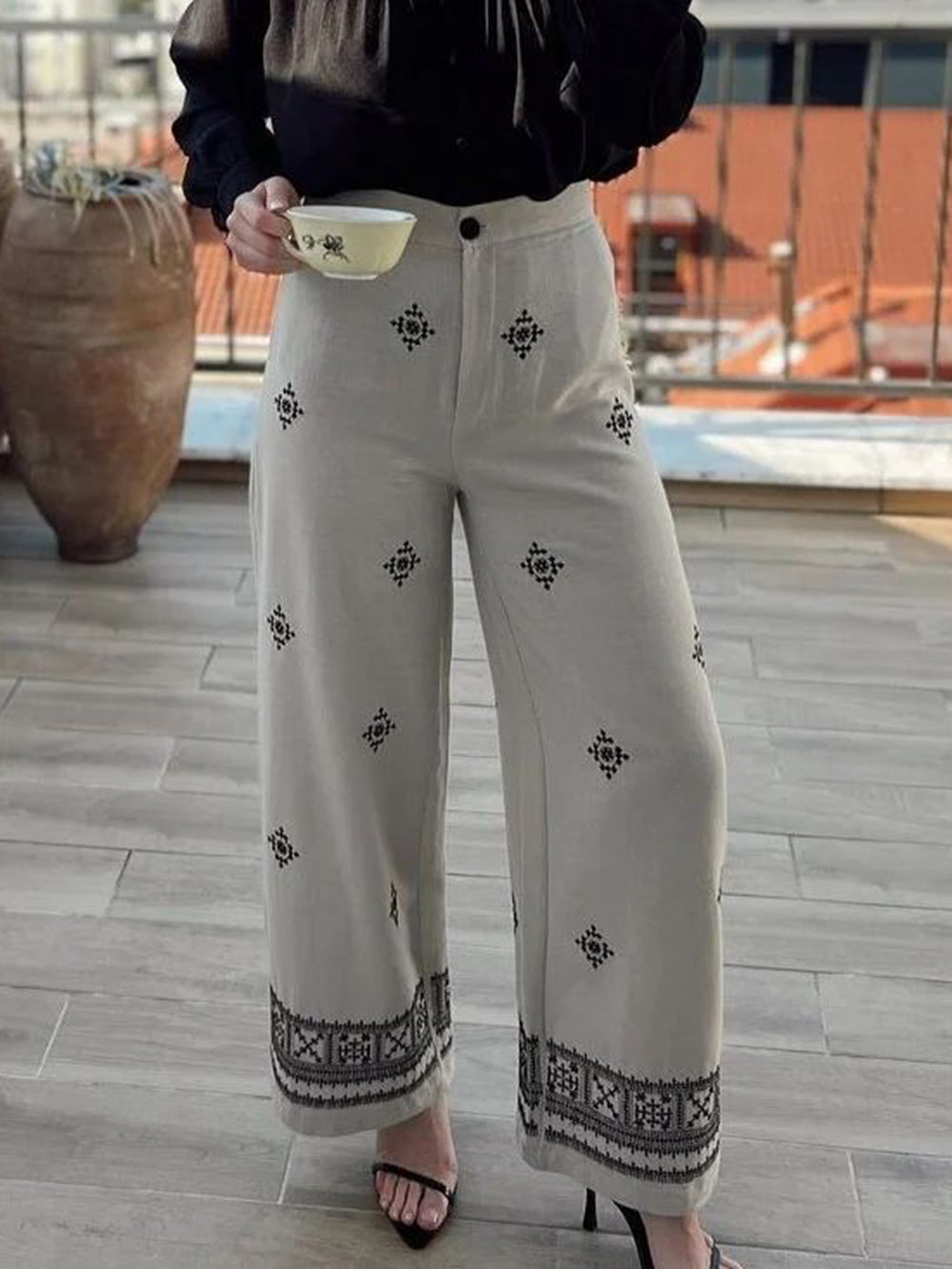 Pantalon Flora en lin mélangé