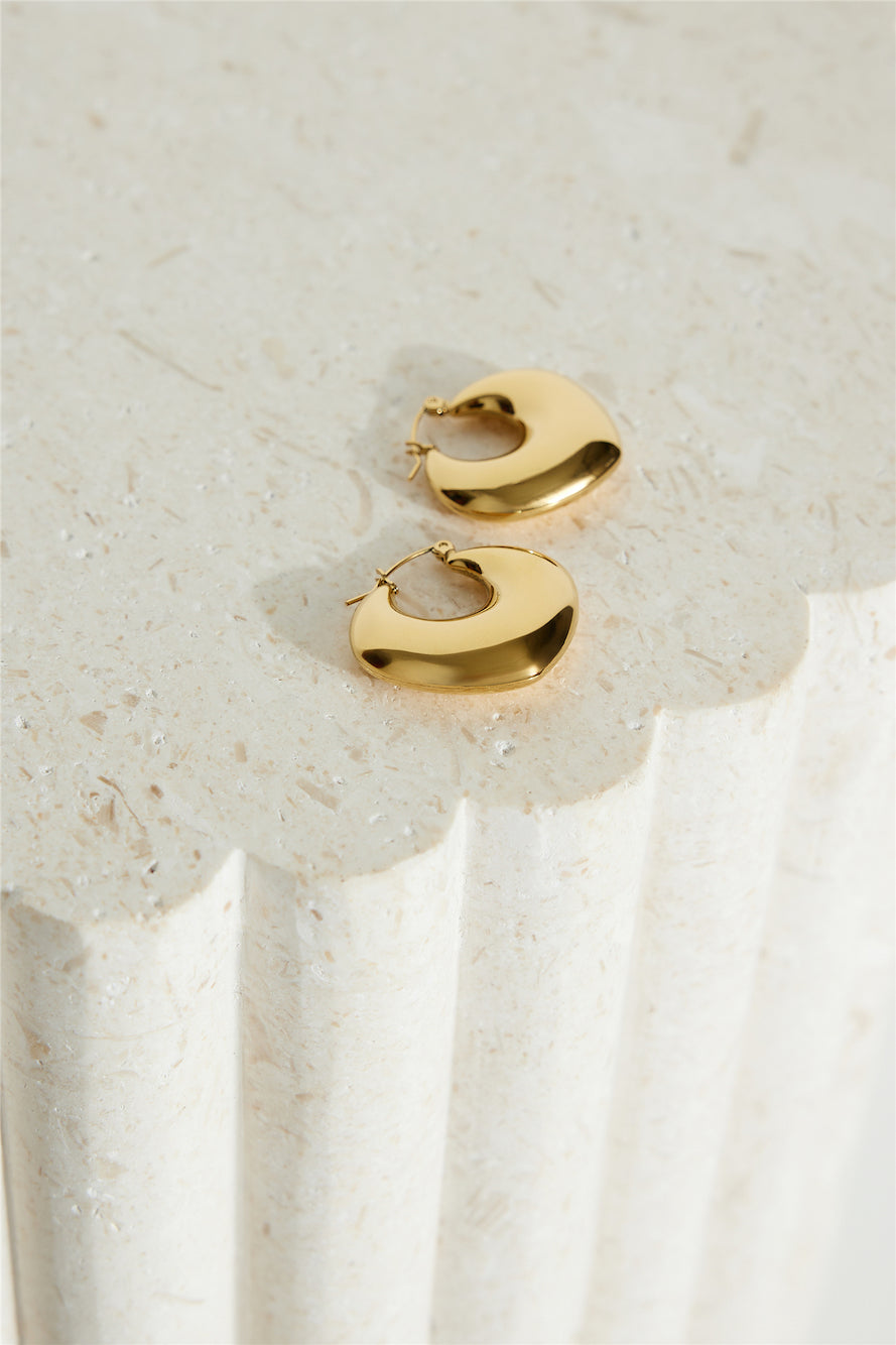 18k pozlacené náušnice Moonlight Hoop Gold