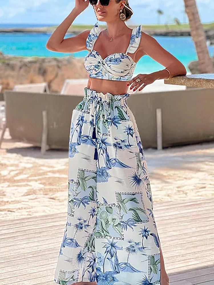 Womens Bikini Swimsuit Tropical Print Two-Piece Comfortable Fit main image 0