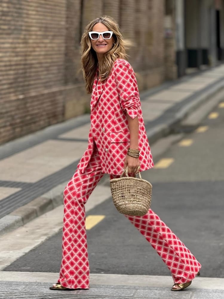 Ensemble de blazer imprimé tendance