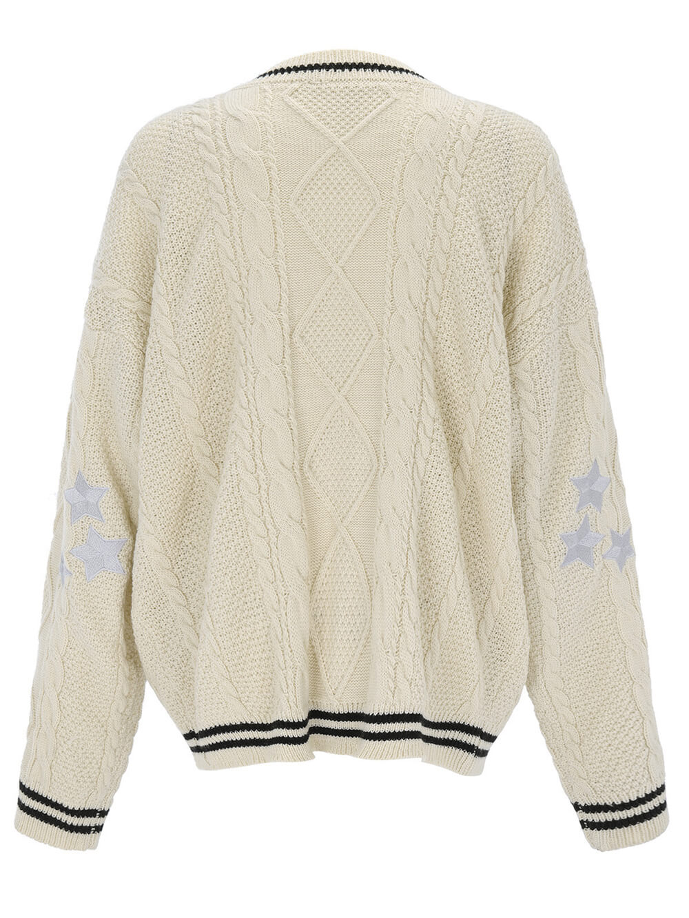 Cardigan ample brodé d'étoiles