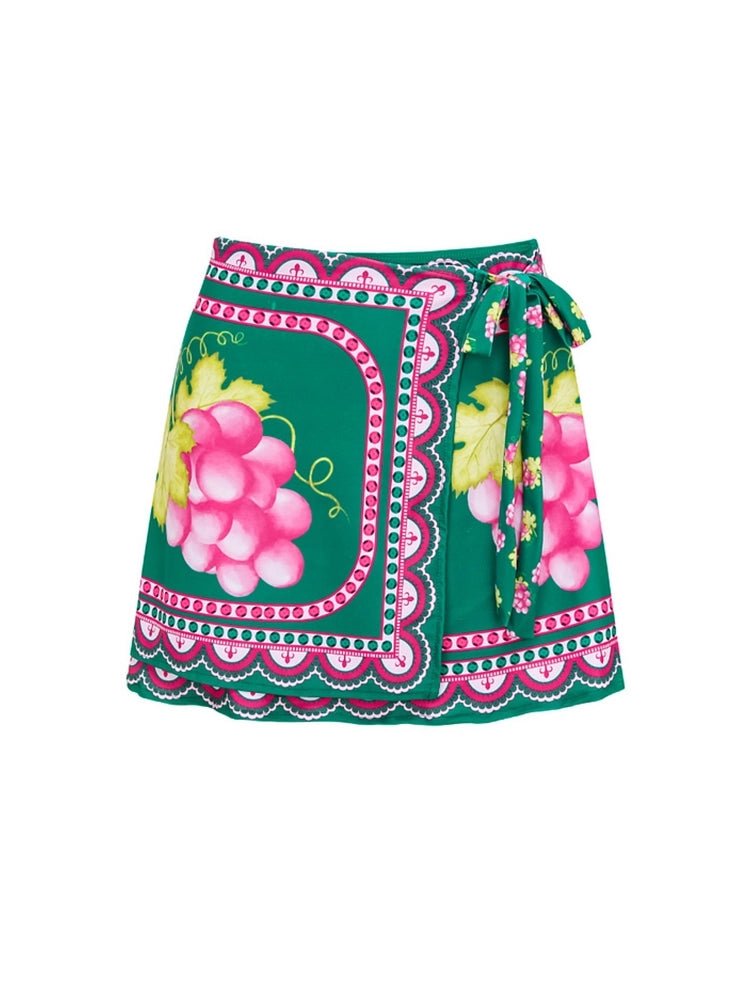 Ruffle Cutout One-Piece Short skirt Set