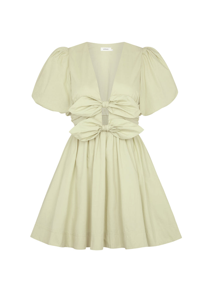 Mini-robe à lacets et découpes avec nœud