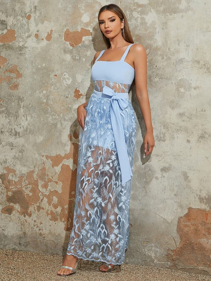 Krajkový šněrovací páskový bodycon šaty