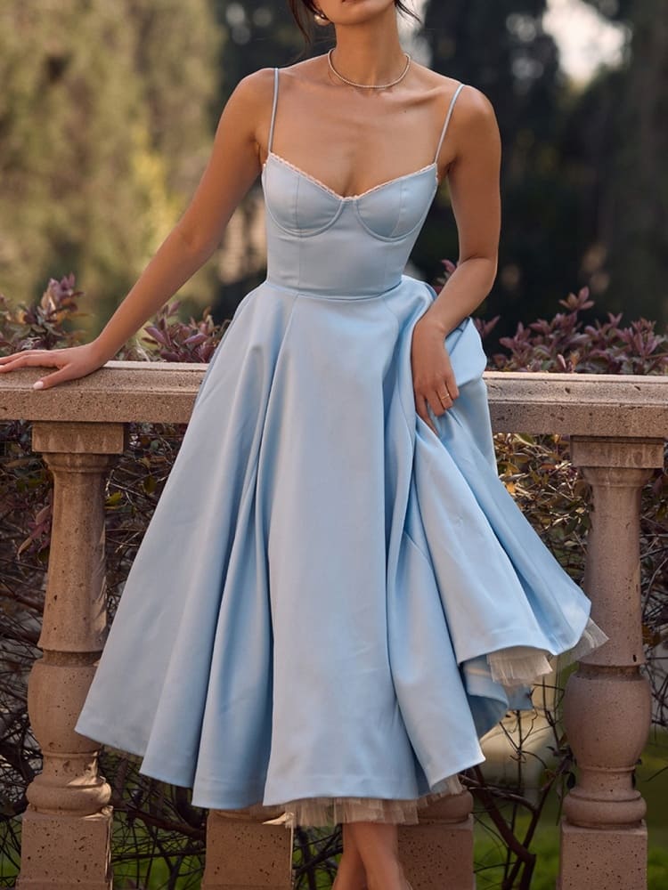 Cinderella Blue Tulle Midi Dress Boiilife Cinderella Blue Tulle Midi Dress Boiilife