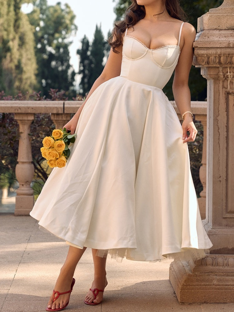 White Tulle Midi Dress Boiilife White Tulle Midi Dress Boiilife