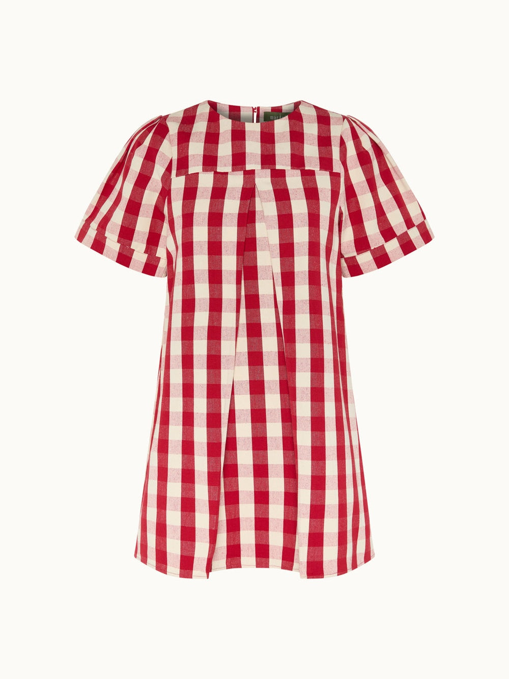 Vestido mini plisado de cuadros gingham