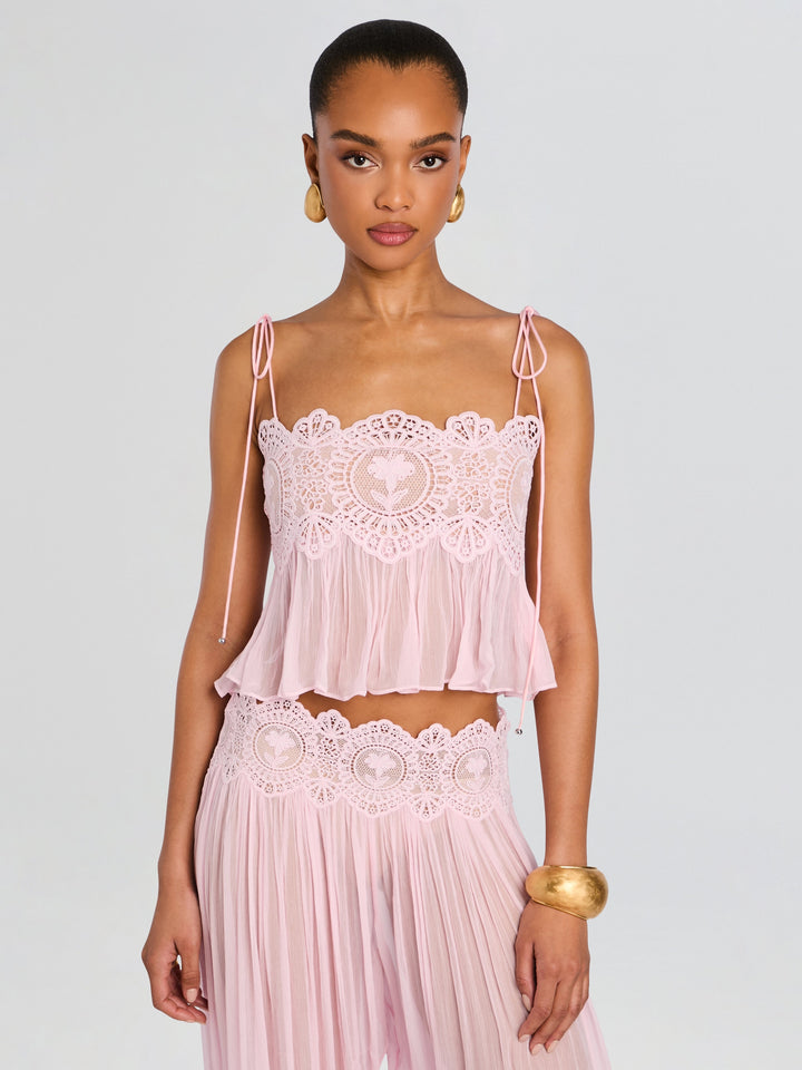 Set ng Blush Lace Chiffon
