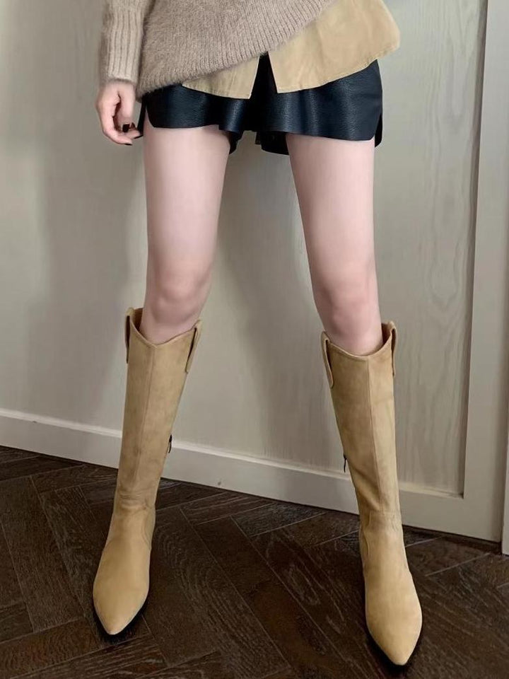 Slimming Western Mid-Calf Boots