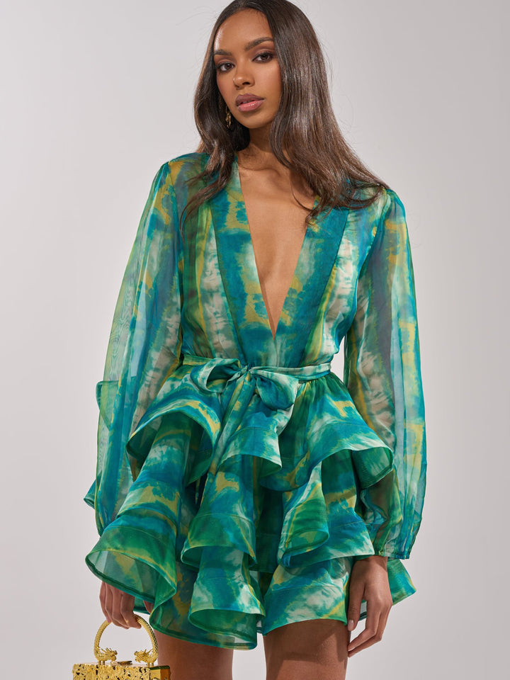 Mini abito tie-dye oceanico