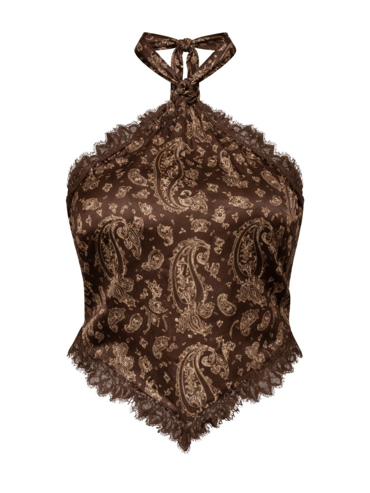 Paisley Satin Lace Sleep Set