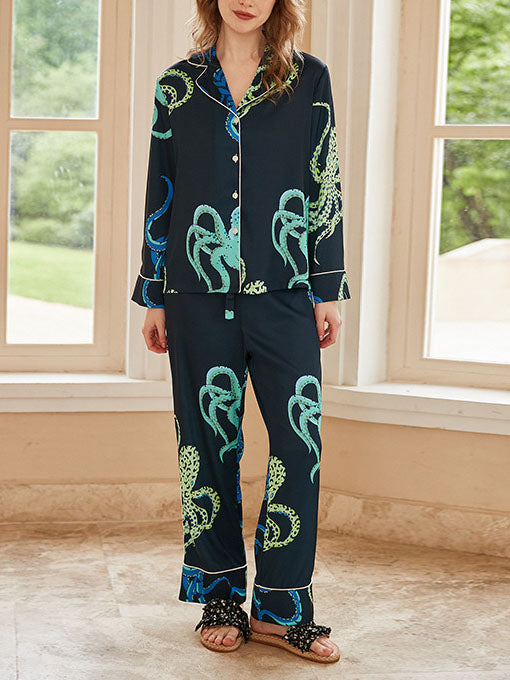 Pyjamaset met octopusprint