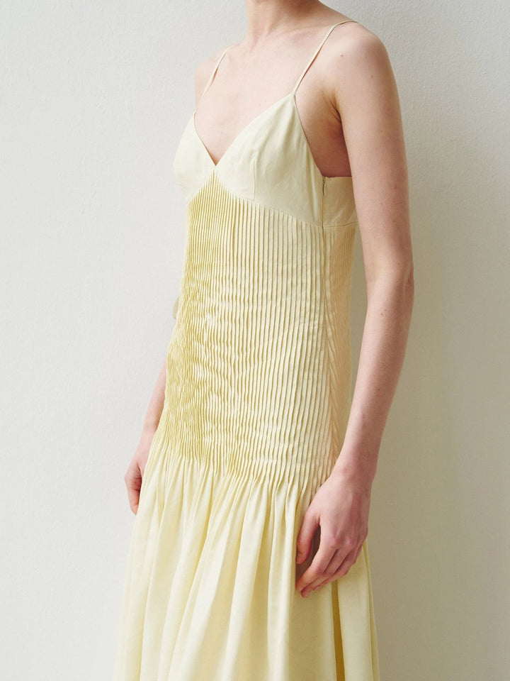 Pleated Bodice Midi Dress