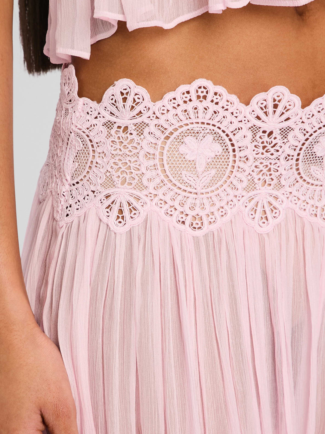 Set ng Blush Lace Chiffon