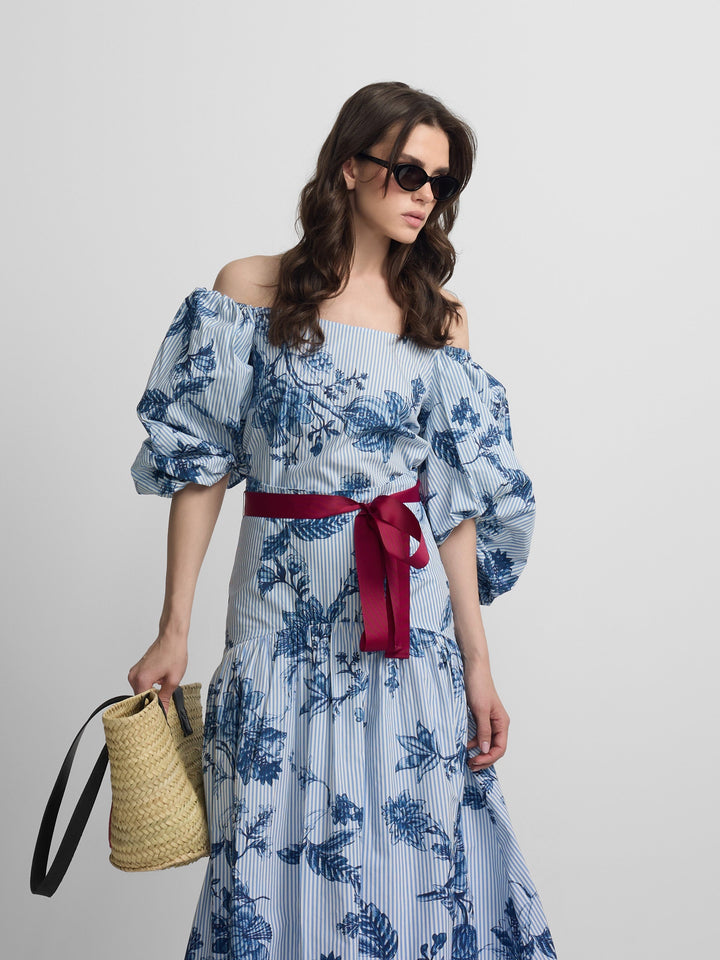 Toile Off-Shoulder Skirt Set