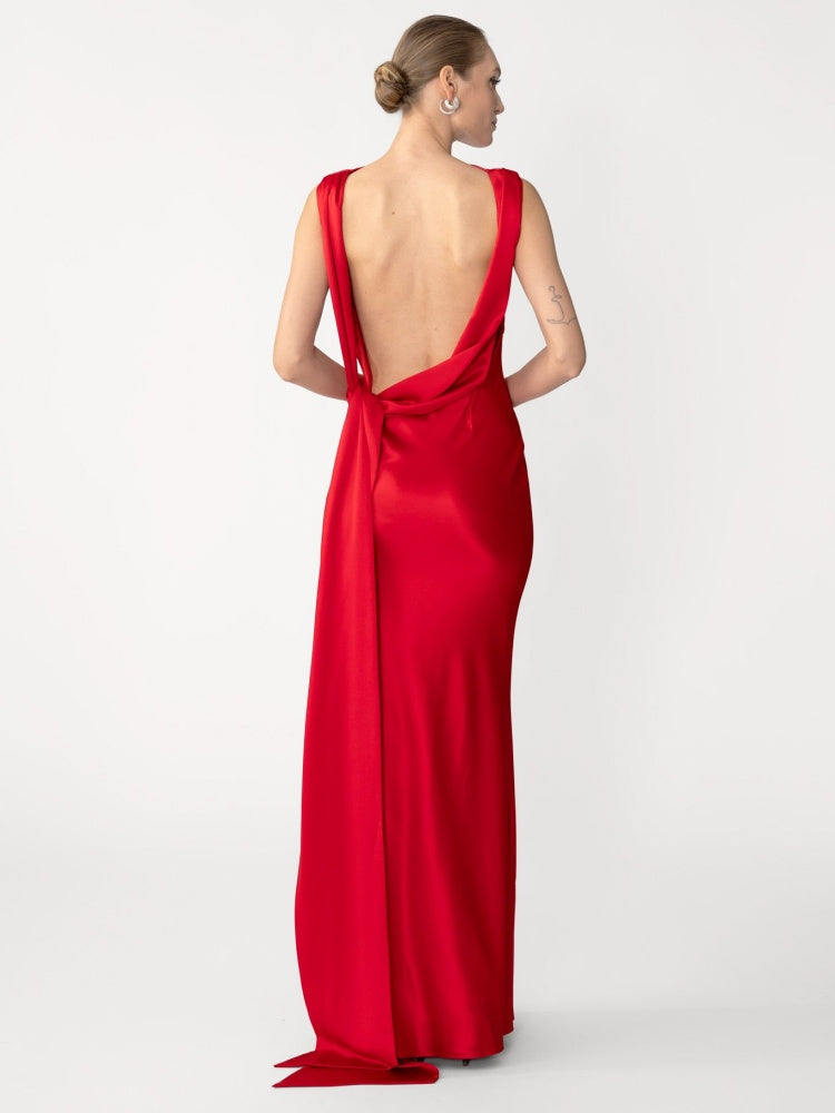Tied & Drawn – Satin Gown