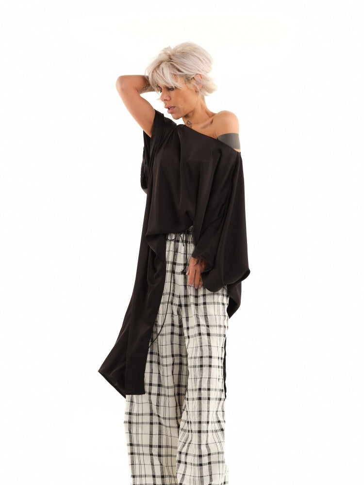 Black 2-in-1 Off-Shoulder Convertible Dress/Tunic