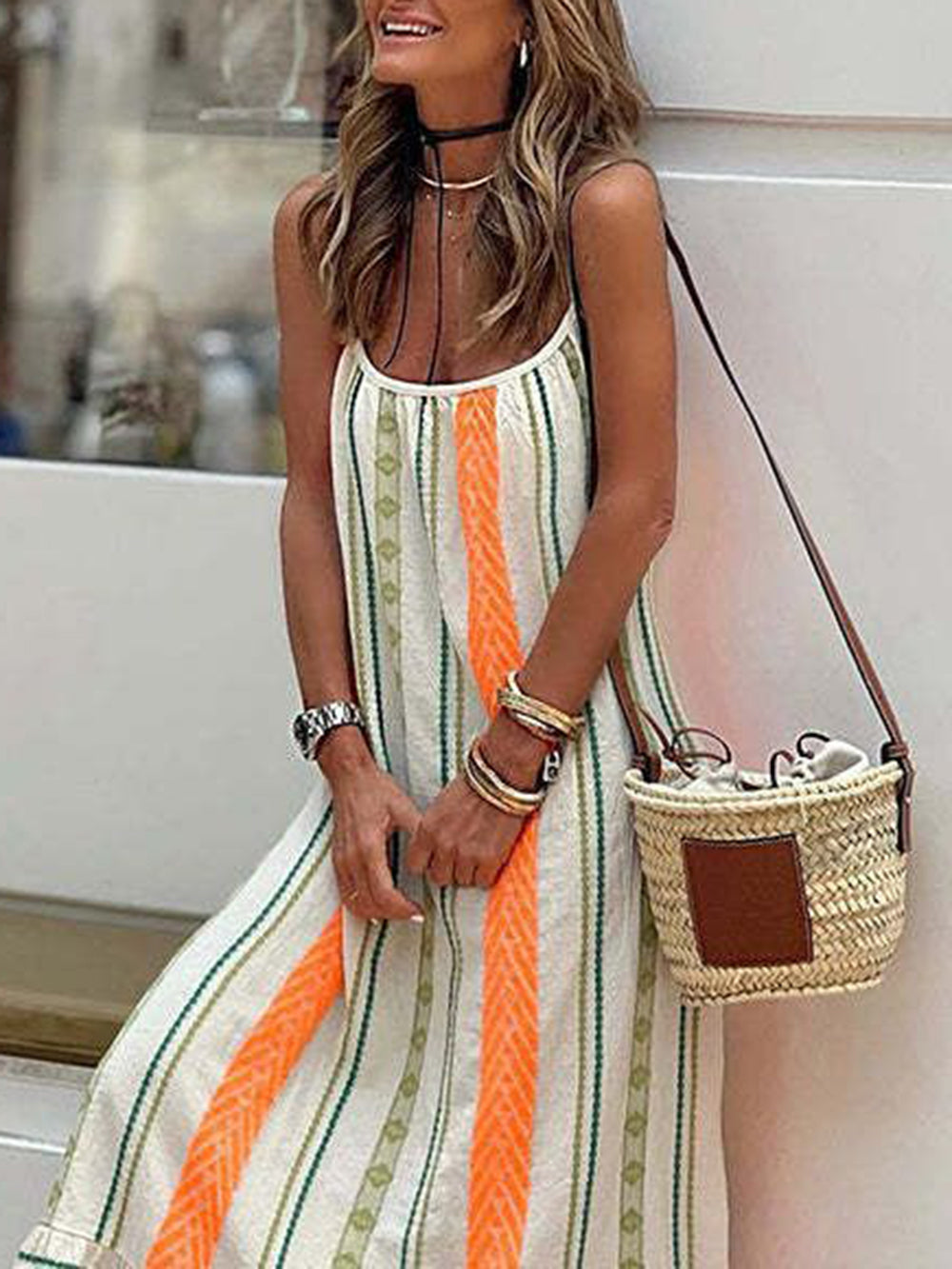 Γυναικείο Casual New Bohemian Printed Sling Loose φόρεμα