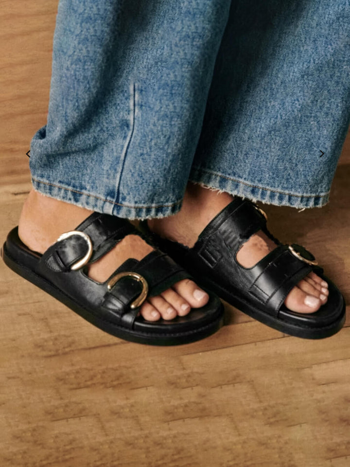 Flat Double Buckle Sandals