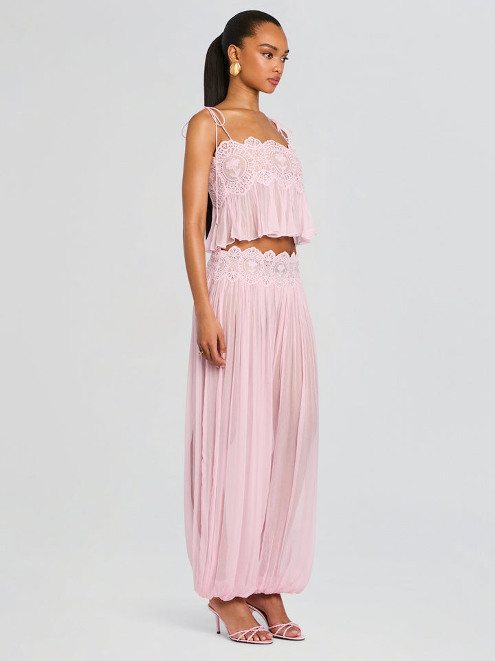 Set ng Blush Lace Chiffon