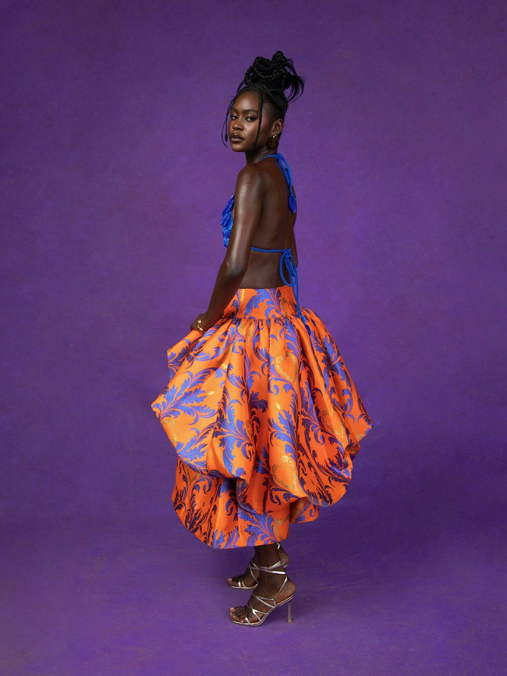 Baroque Ruffle Midi Skirt