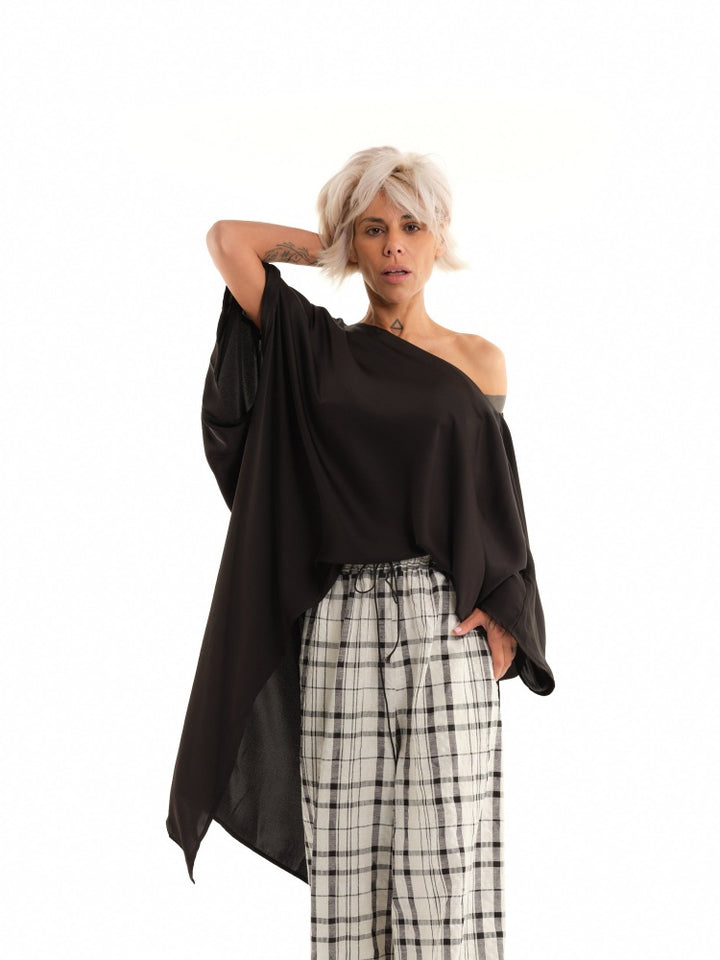 Black 2-in-1 Off-Shoulder Convertible Dress/Tunic