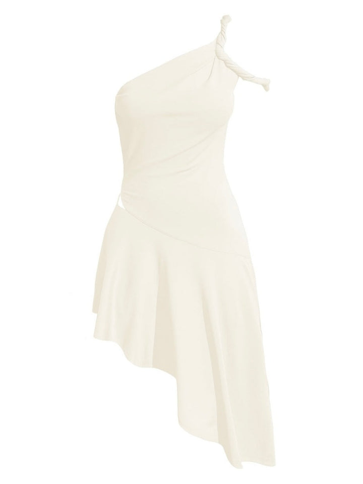 One-Shoulder Asymmetric Cutout Mid