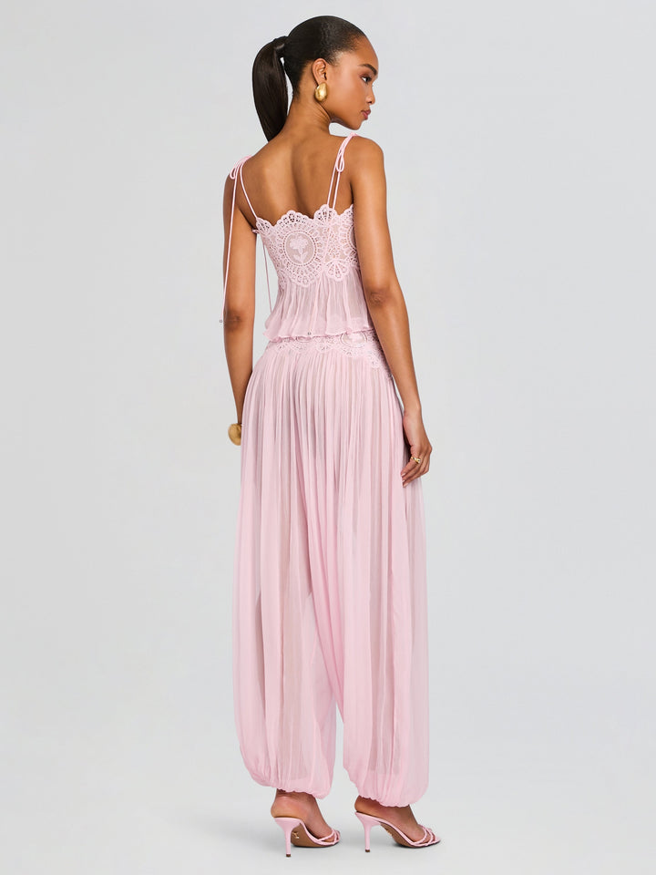 Set ng Blush Lace Chiffon