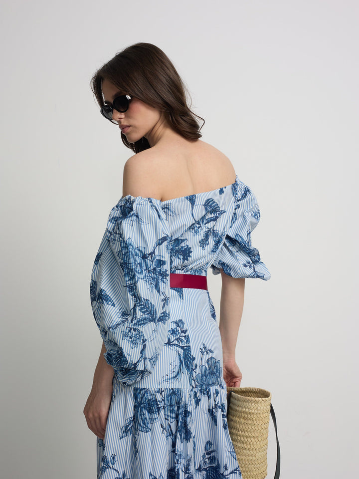 Toile Off-Shoulder Skirt Set