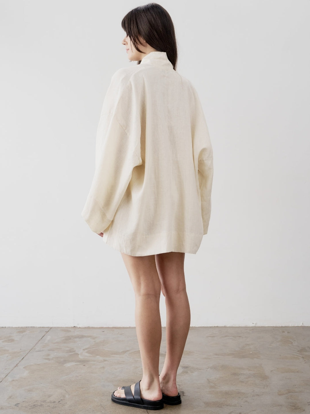 Oversized Linen Tie-Front Top