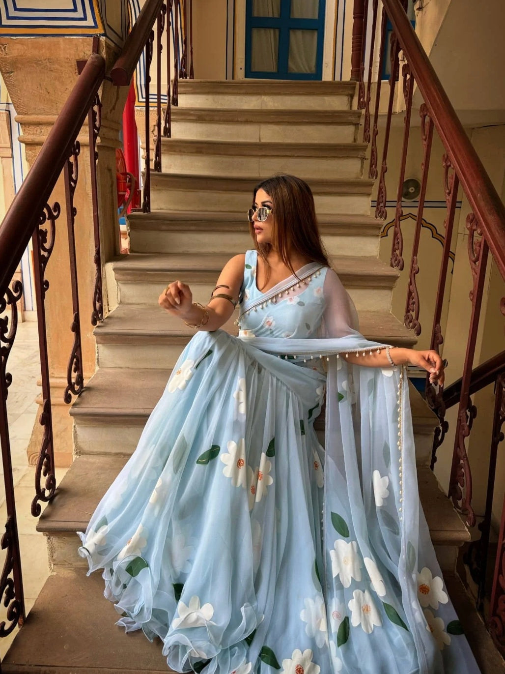 Conjunto de Saree Daisy Bloom