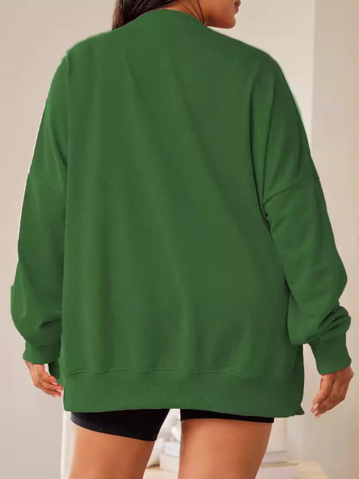 Sıralı Hayvan Bol Kesim Sweatshirt