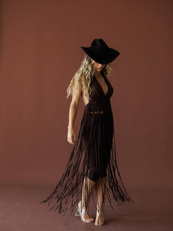 Haut dos nu à licou Western Fringe