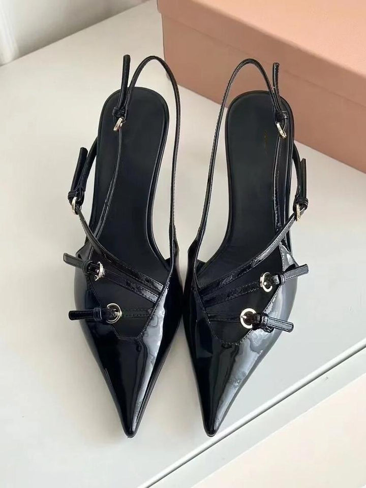 Chaussures Mary Jane à talons hauts sans bretelles