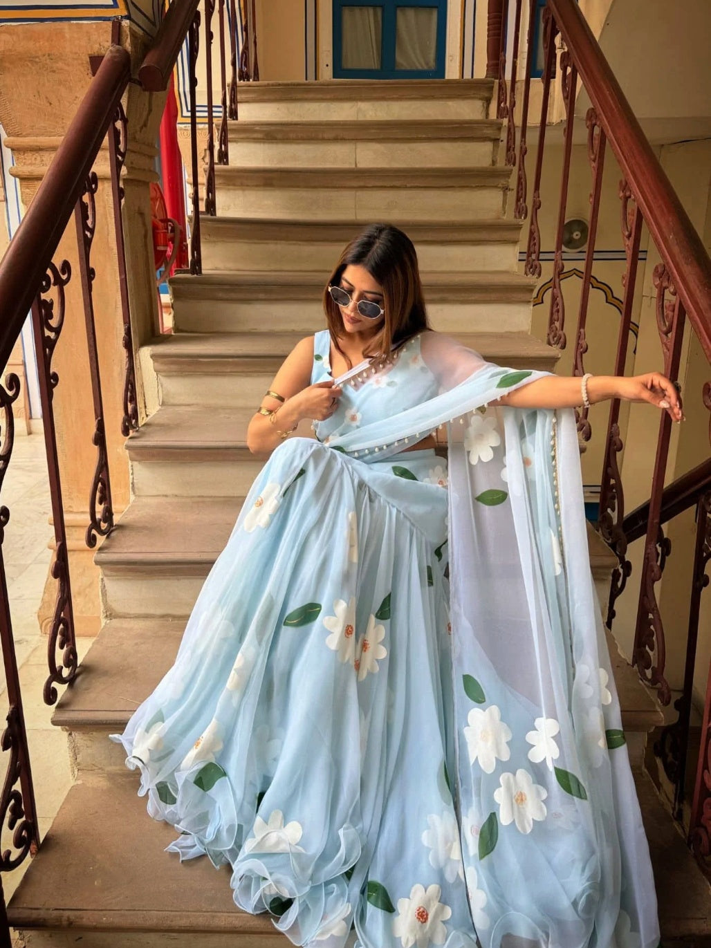 Conjunto de Saree Daisy Bloom