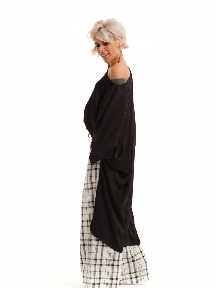 Black 2-in-1 Off-Shoulder Convertible Dress/Tunic