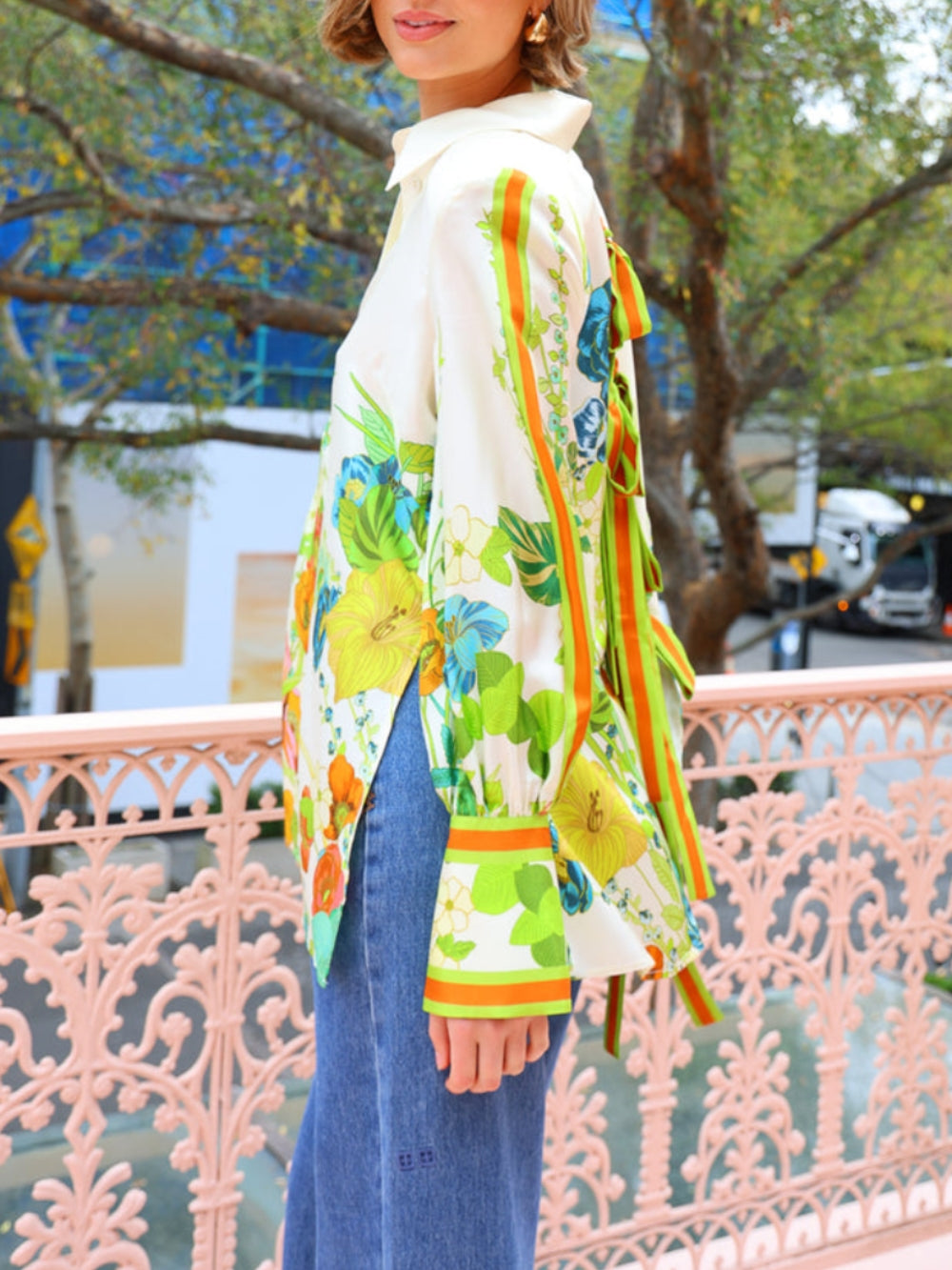 Tailleur-pantalon ajusté à imprimé floral Silhouette