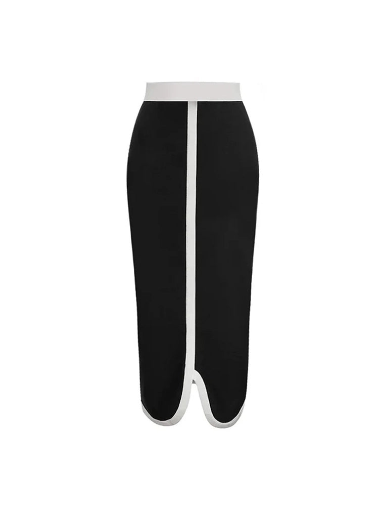 Costume intero senza spalline con fiocco e blocchi di colore