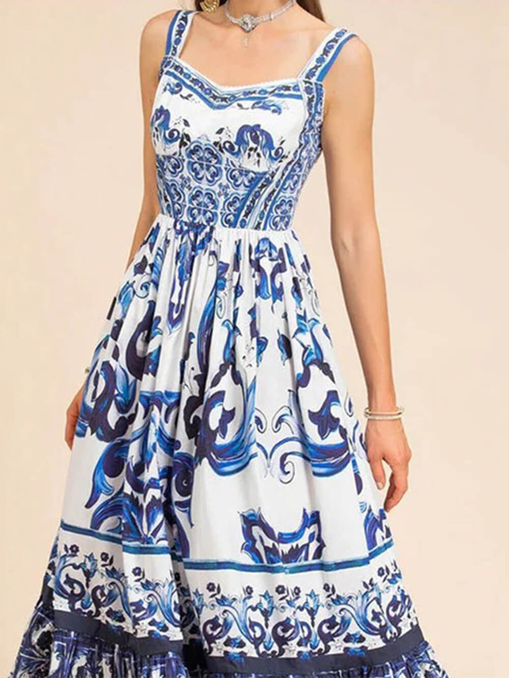 Casual losse jurk met slingprint