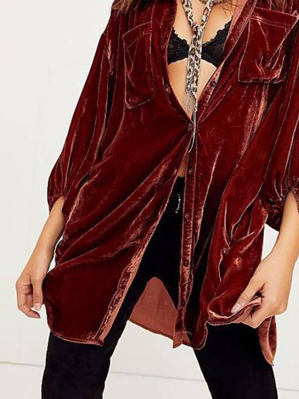 Velvet Loose Sleeve Shirt